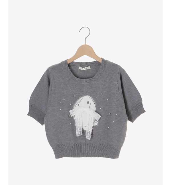  「リボン&times;キラキラうさぎニット」|ニット・セーター|