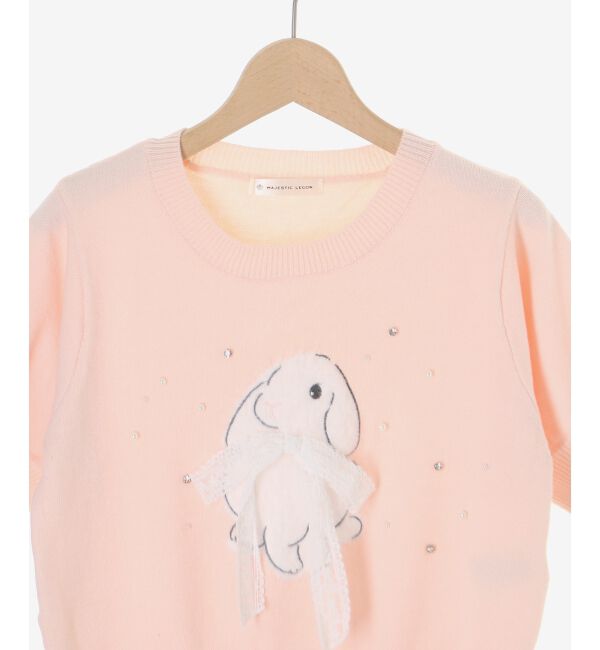  「リボン&times;キラキラうさぎニット」|ニット・セーター|