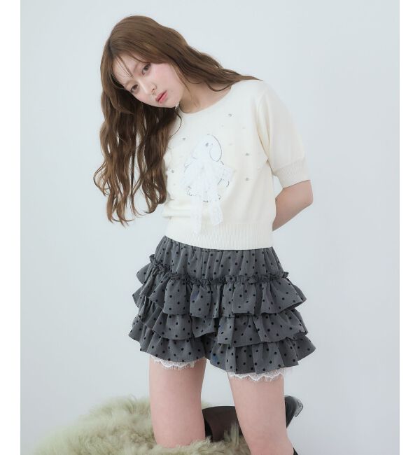  「リボン&times;キラキラうさぎニット」|ニット・セーター|