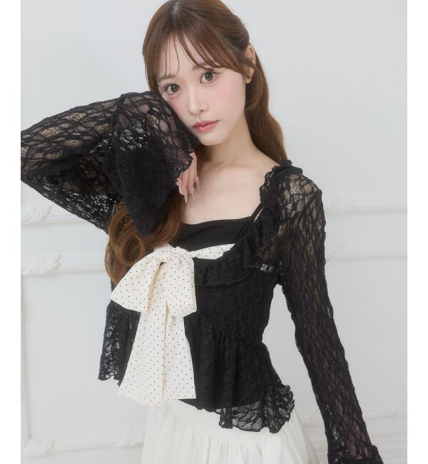  「バリエフリル襟カーディガン」|Tシャツ・カットソー|