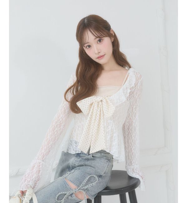  「バリエフリル襟カーディガン」|Tシャツ・カットソー|