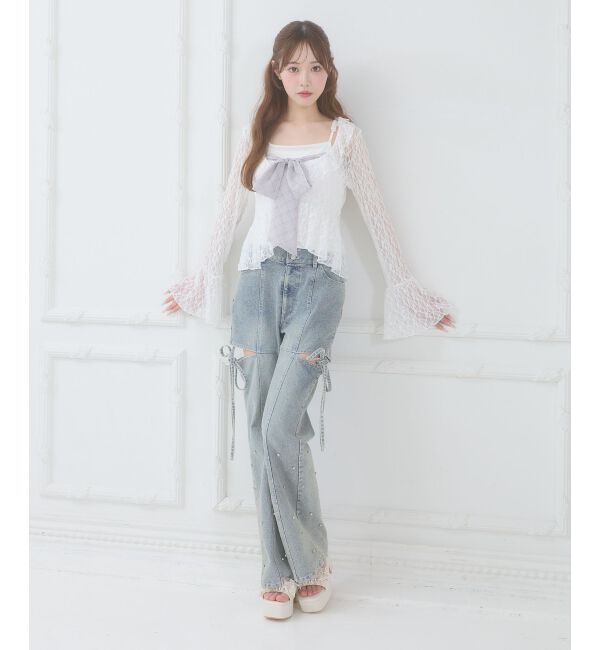  「バリエフリル襟カーディガン」|Tシャツ・カットソー|