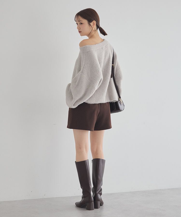 earth music&ecology「オフショルフェザーニットプルオーバー」|ニット・セーター|