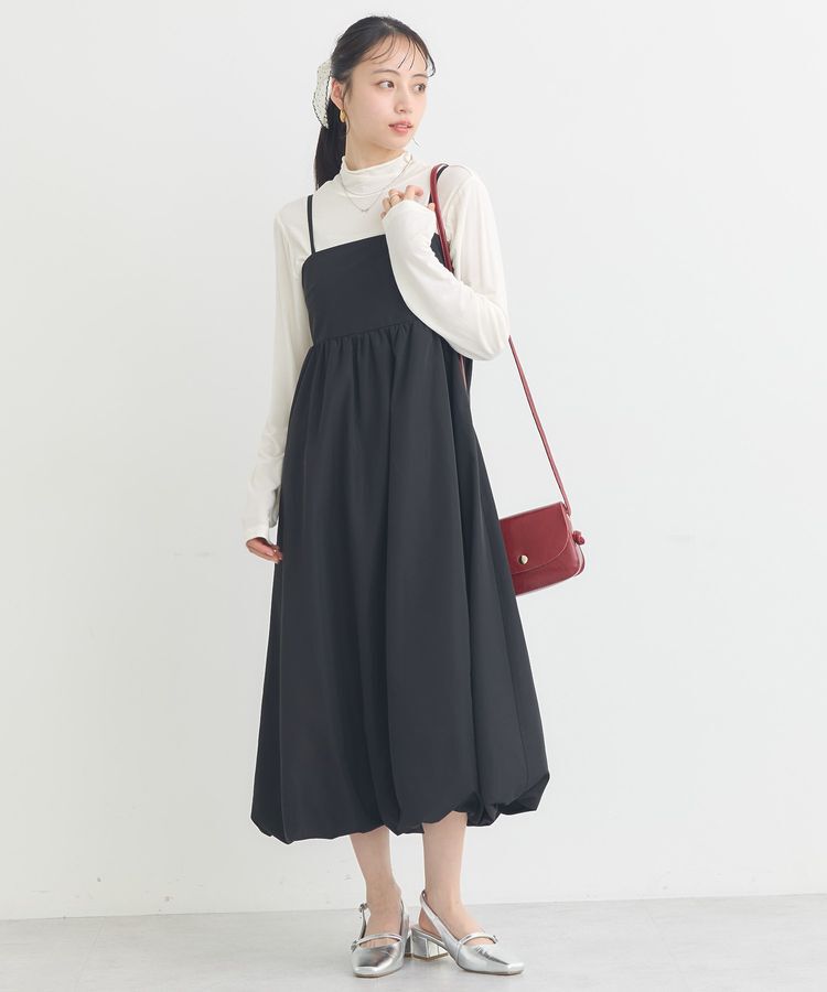 earth music&ecology「バルーンキャミワンピース」|ワンピース|Black