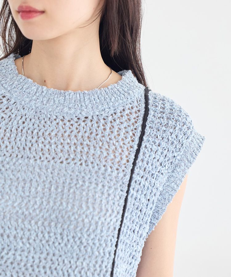 earth music&ecology「配色ラインMIXニットベスト」|ベスト・ジレ|