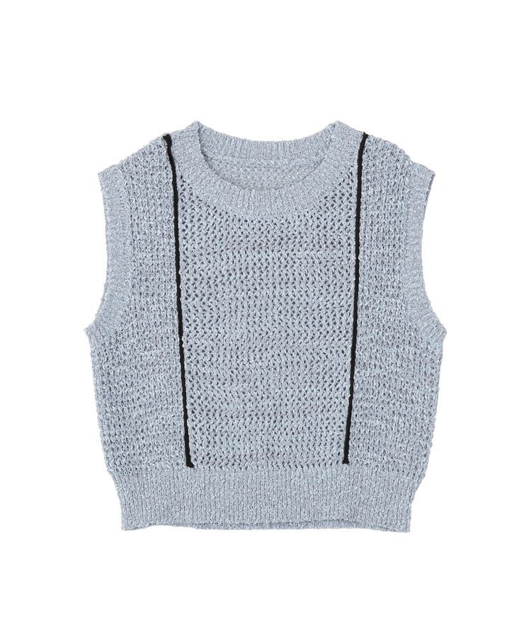 earth music&ecology「配色ラインMIXニットベスト」|ベスト・ジレ|