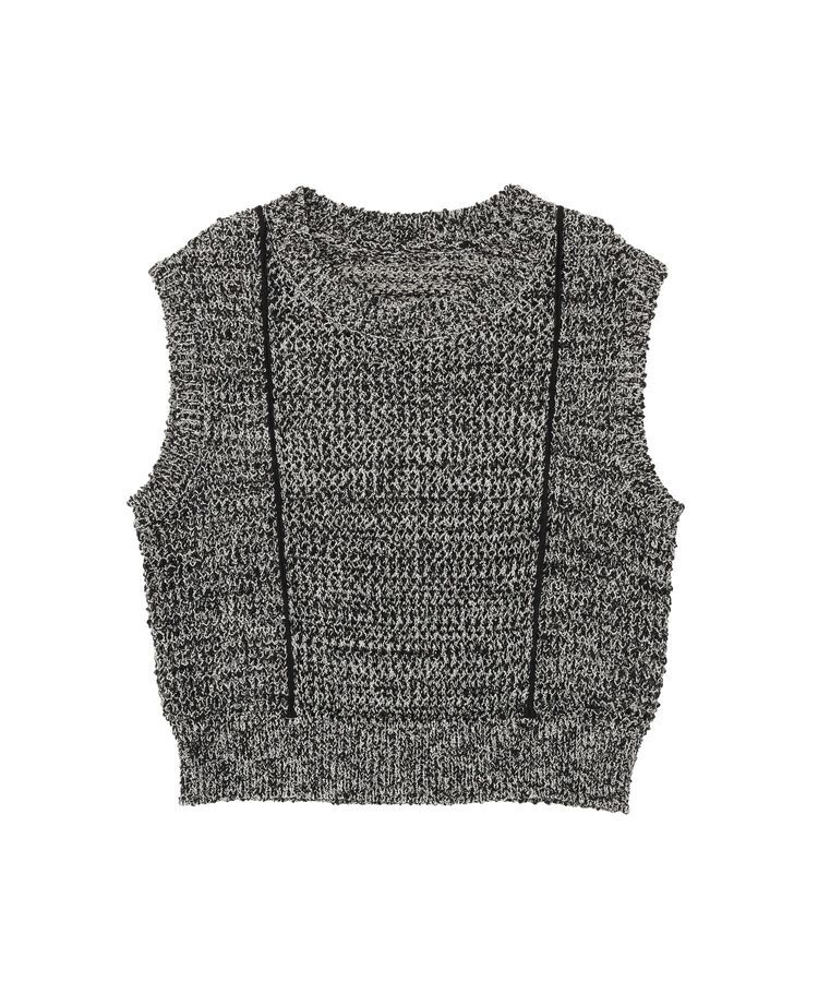 earth music&ecology「配色ラインMIXニットベスト」|ベスト・ジレ|