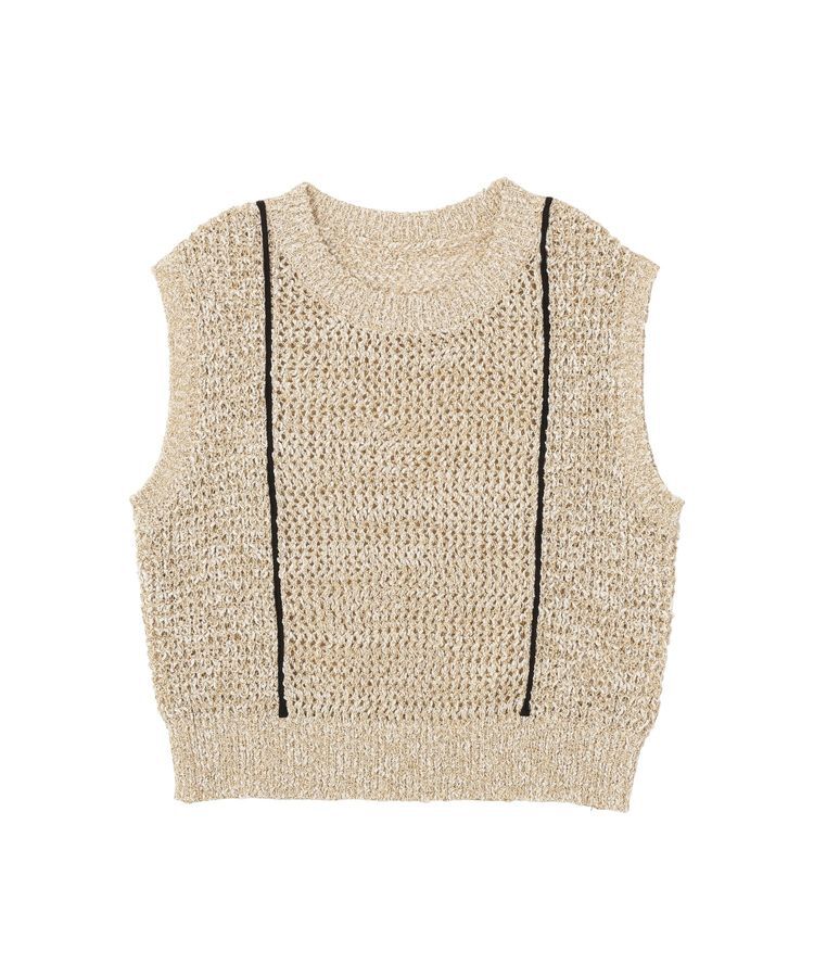 earth music&ecology「配色ラインMIXニットベスト」|ベスト・ジレ|