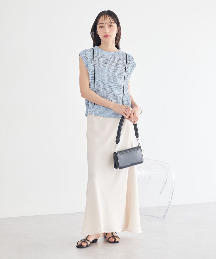 earth music&ecology「配色ラインMIXニットベスト」|ベスト・ジレ|