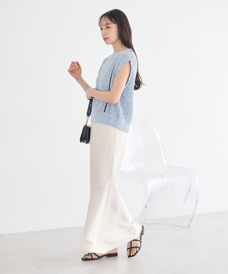 earth music&ecology「配色ラインMIXニットベスト」|ベスト・ジレ|