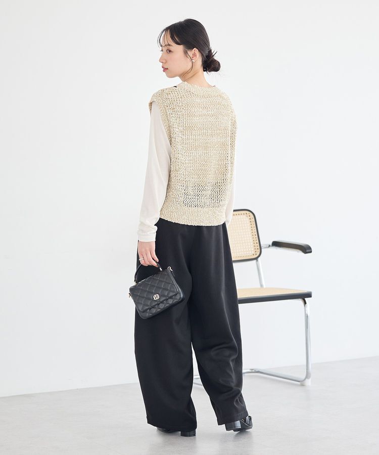 earth music&ecology「配色ラインMIXニットベスト」|ベスト・ジレ|