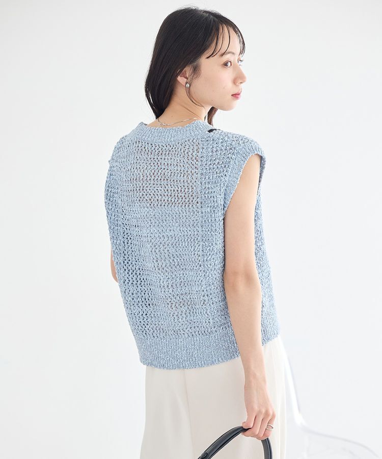 earth music&ecology「配色ラインMIXニットベスト」|ベスト・ジレ|