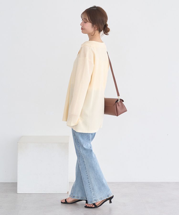 earth music&ecology「テーラーカラーニットカーディガン」|カーディガン|