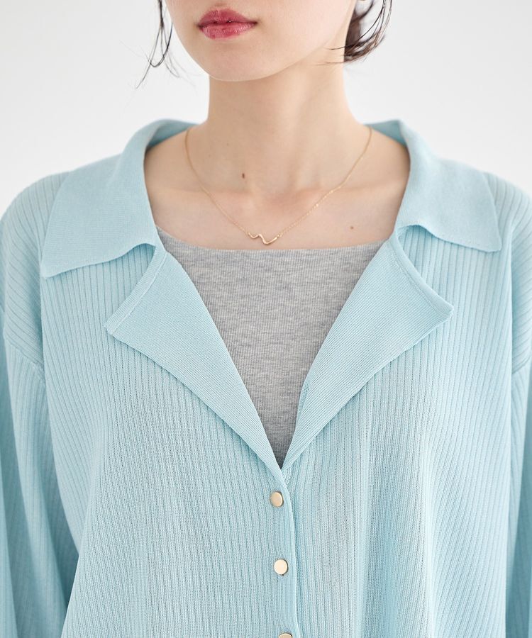 earth music&ecology「テーラーカラーニットカーディガン」|カーディガン|