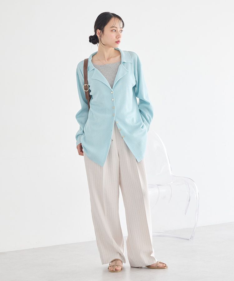 earth music&ecology「テーラーカラーニットカーディガン」|カーディガン|