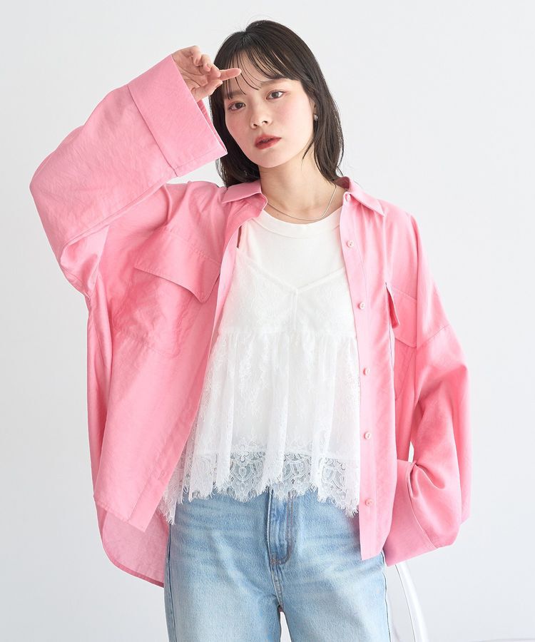 earth music&ecology「フリンジレースバックリボンキャミ」|キャミソール|