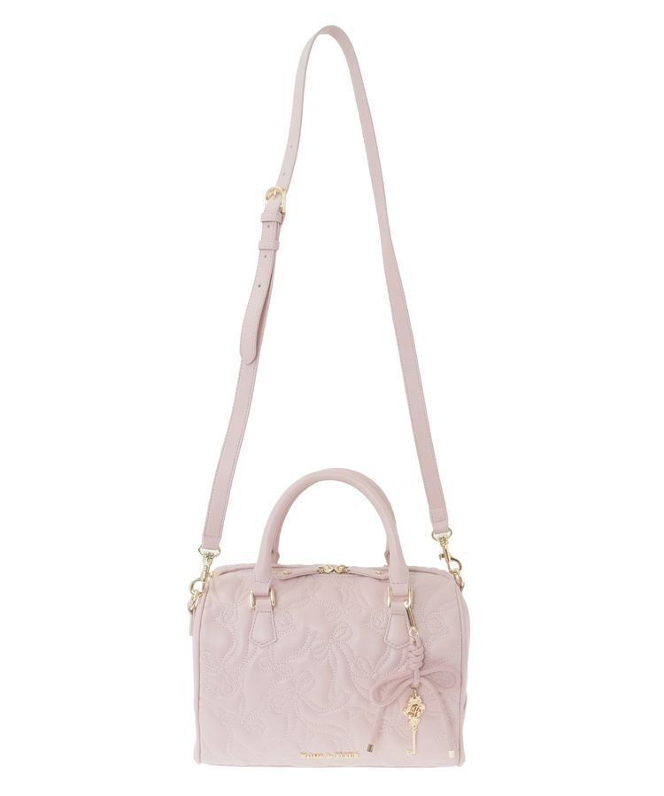 Maison de FLEUR「【チャーム付き/2Way】リボンキルティングボストンバッグ」|ハンドバッグ|