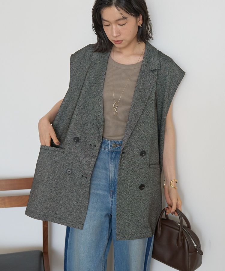 AMERICAN HOLIC「テーラードミドル丈ジレ」|ベスト・ジレ|