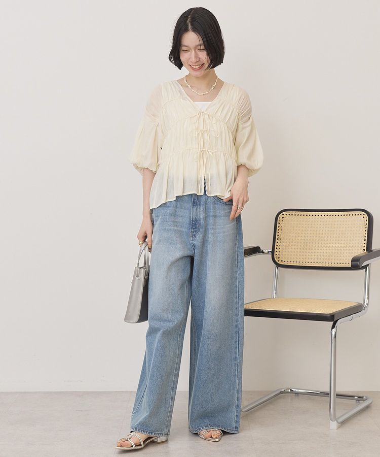 AMERICAN HOLIC「【接触冷感】フロントリボンブラウス」|シャツ・ブラウス|