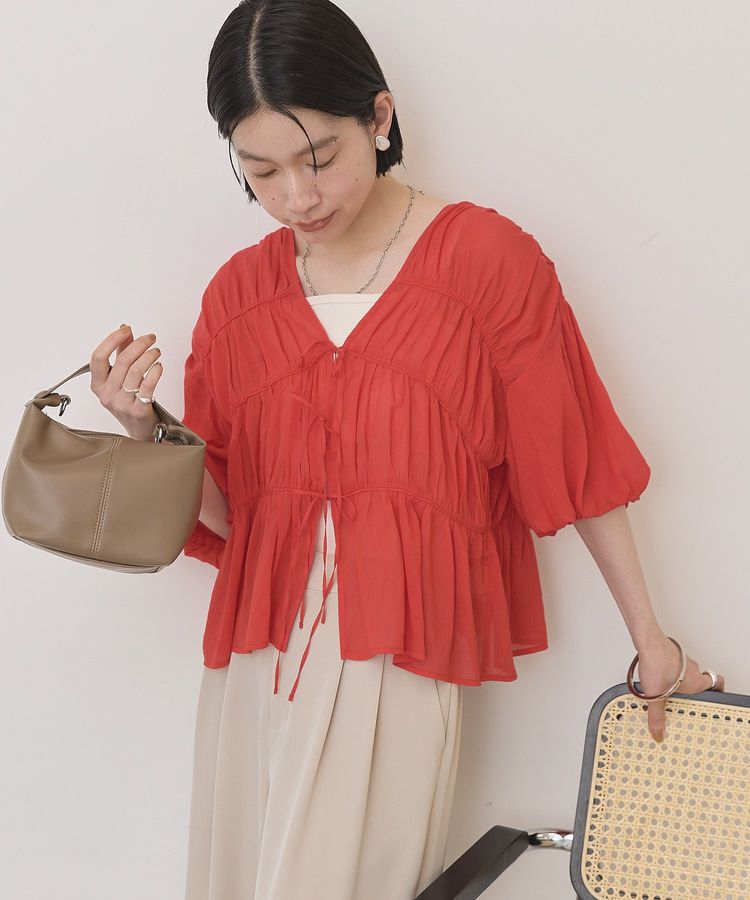 AMERICAN HOLIC「【接触冷感】フロントリボンブラウス」|シャツ・ブラウス|