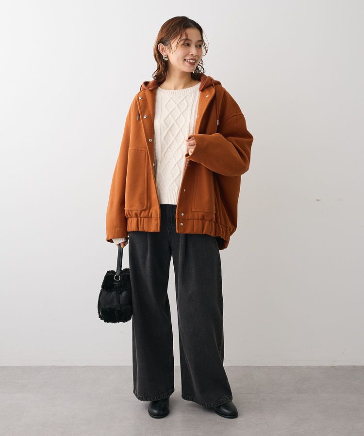 Green Parks「ニットフード付きウーリーブルゾン」|ブルゾン・スタジャン|