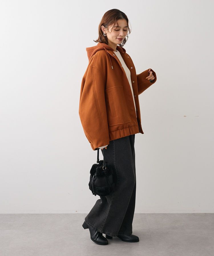 Green Parks「ニットフード付きウーリーブルゾン」|ブルゾン・スタジャン|