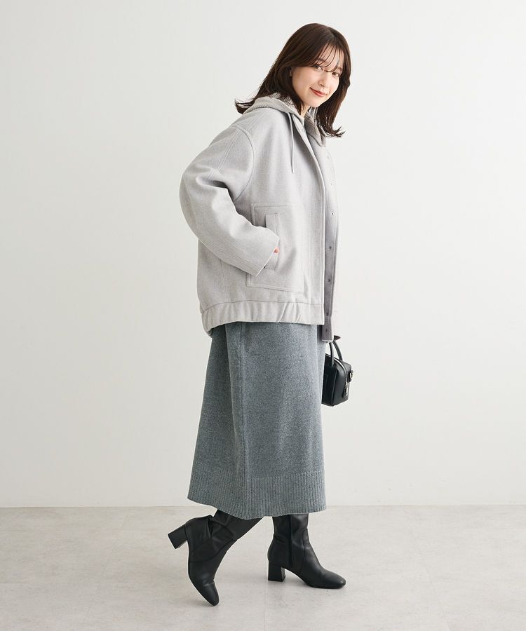 Green Parks「ニットフード付きウーリーブルゾン」|ブルゾン・スタジャン|