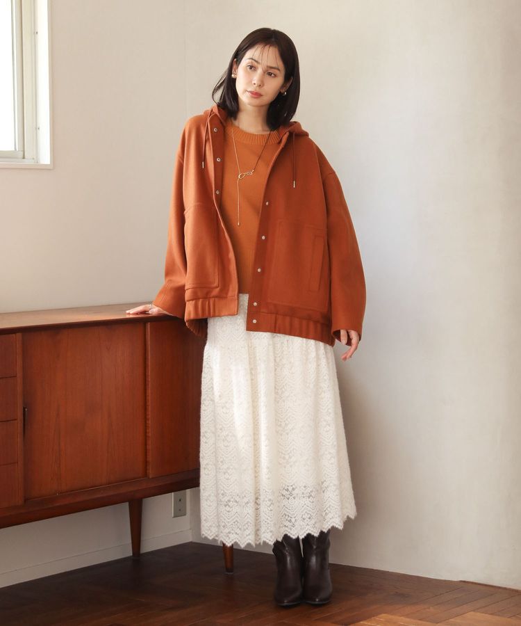 Green Parks「ニットフード付きウーリーブルゾン」|ブルゾン・スタジャン|