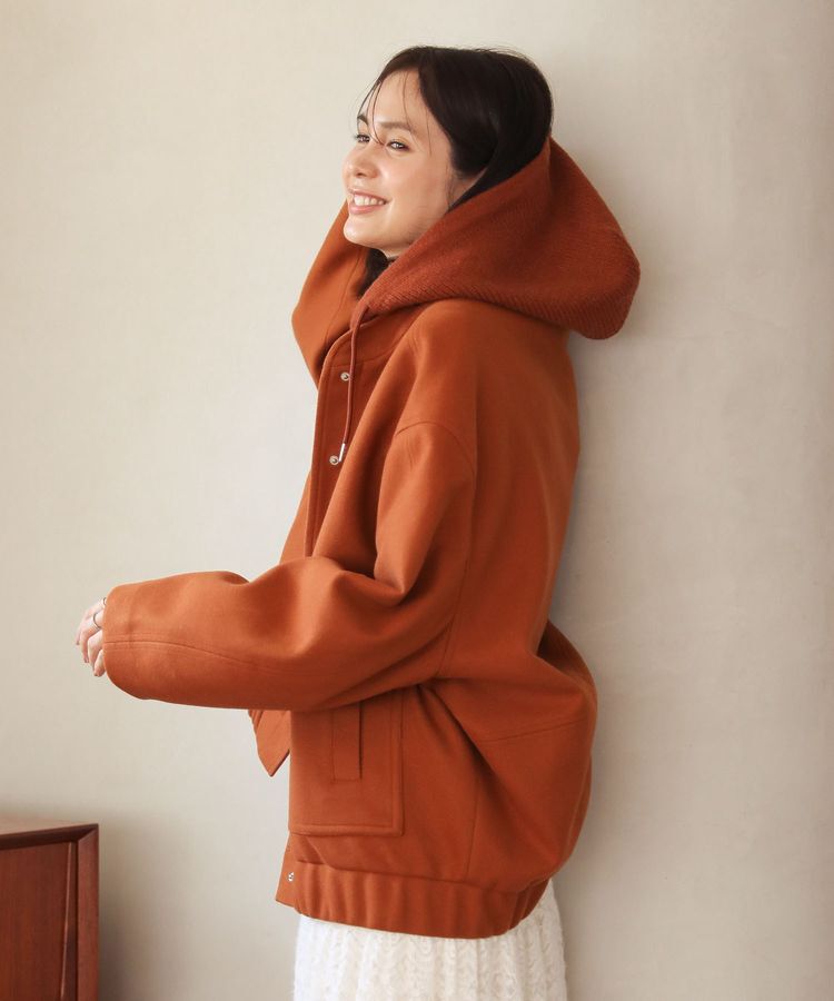 Green Parks「ニットフード付きウーリーブルゾン」|ブルゾン・スタジャン|