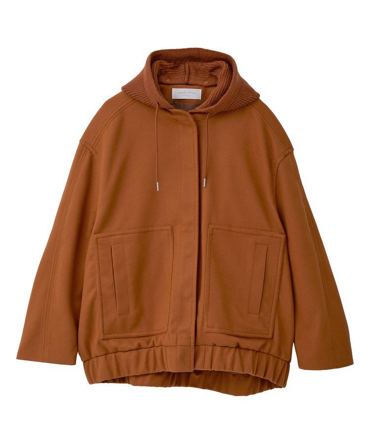 Green Parks「ニットフード付きウーリーブルゾン」|ブルゾン・スタジャン|