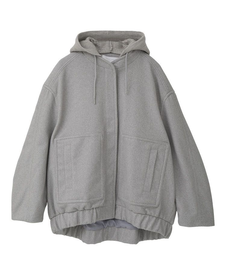 Green Parks「ニットフード付きウーリーブルゾン」|ブルゾン・スタジャン|