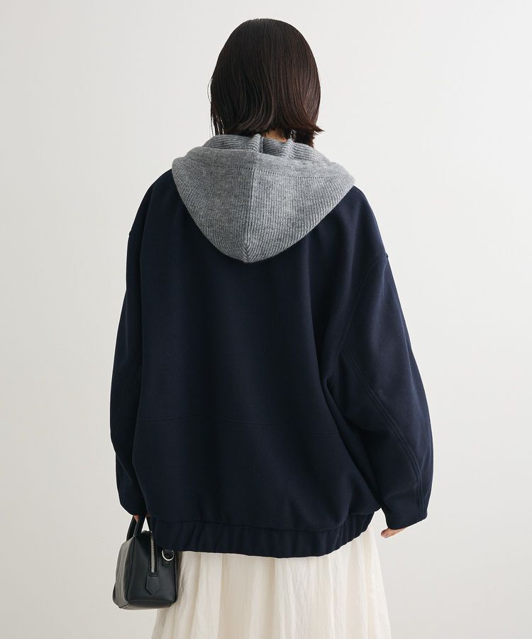 Green Parks「ニットフード付きウーリーブルゾン」|ブルゾン・スタジャン|