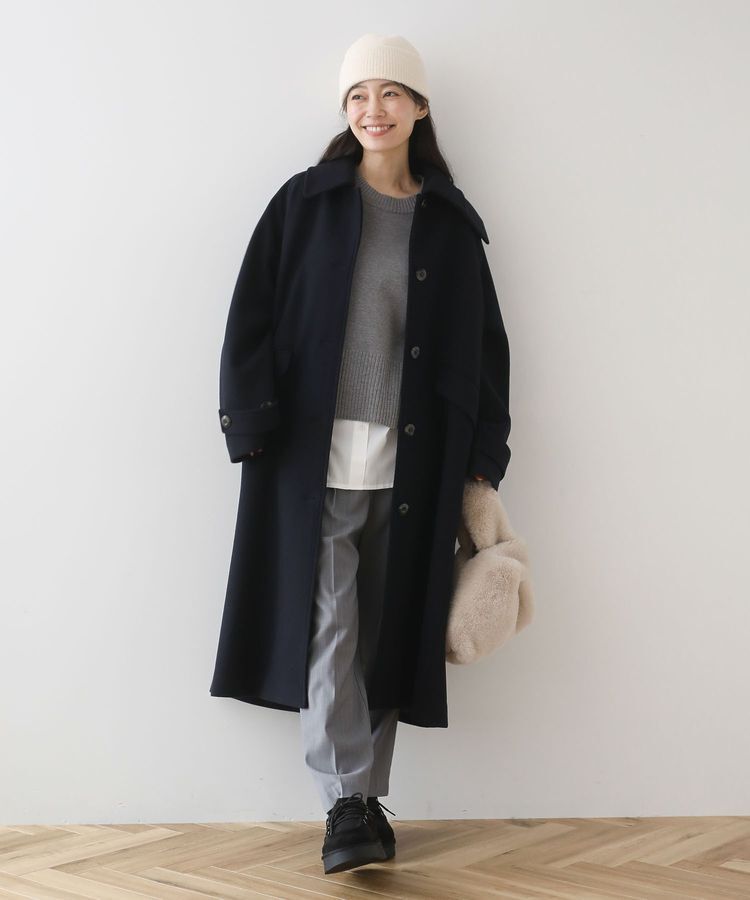 Green Parks「2WAYステンカラーロングコート」|ステンカラーコート|Dark Navy