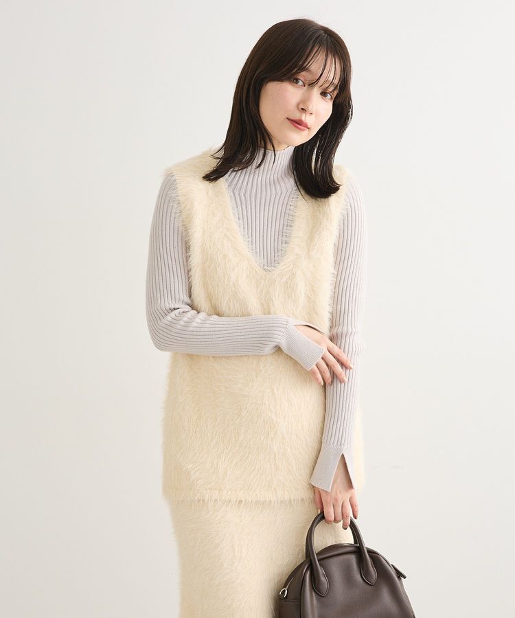 Green Parks「・Petit Fleur シャギーニットベスト」|ベスト・ジレ|Ivory