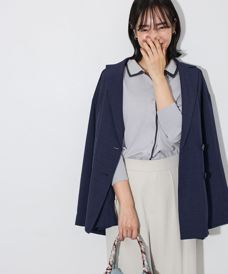 Green Parks「ここちニット衿付き配色プルオーバー」|ニット・セーター|