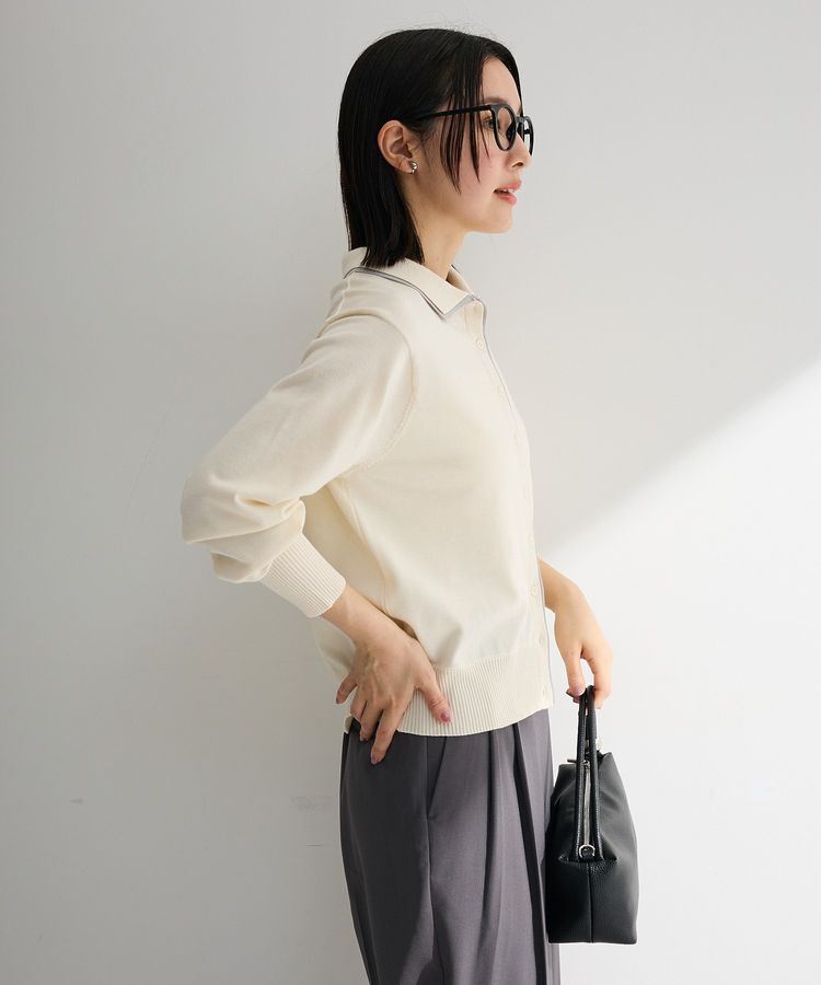 Green Parks「ここちニット衿付き配色プルオーバー」|ニット・セーター|