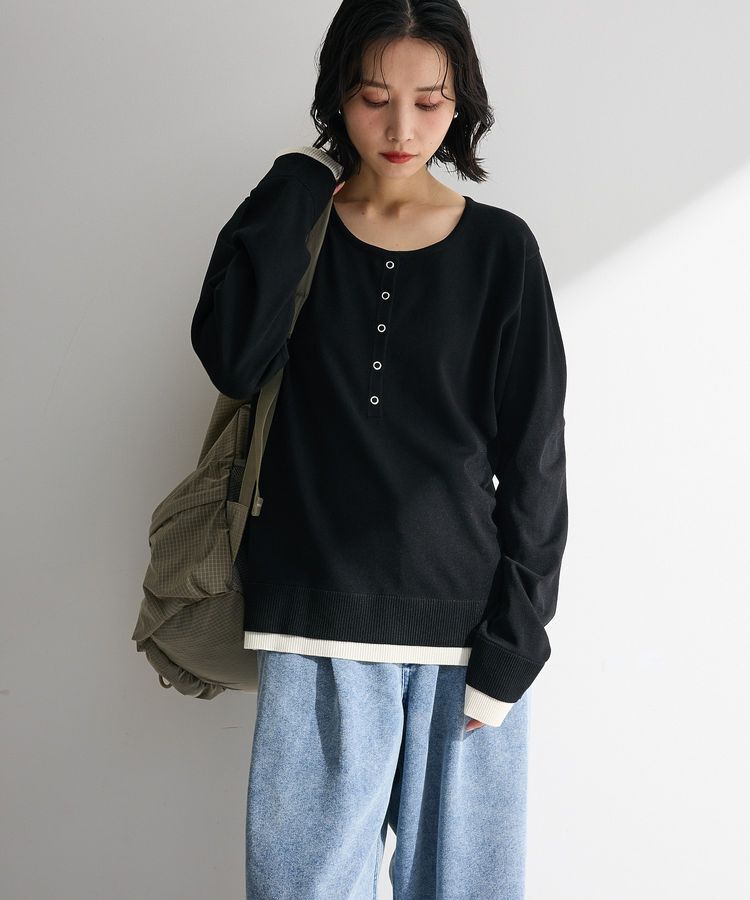 Green Parks「ヘンリーネックレイヤードニットプルオーバー」|ニット・セーター|