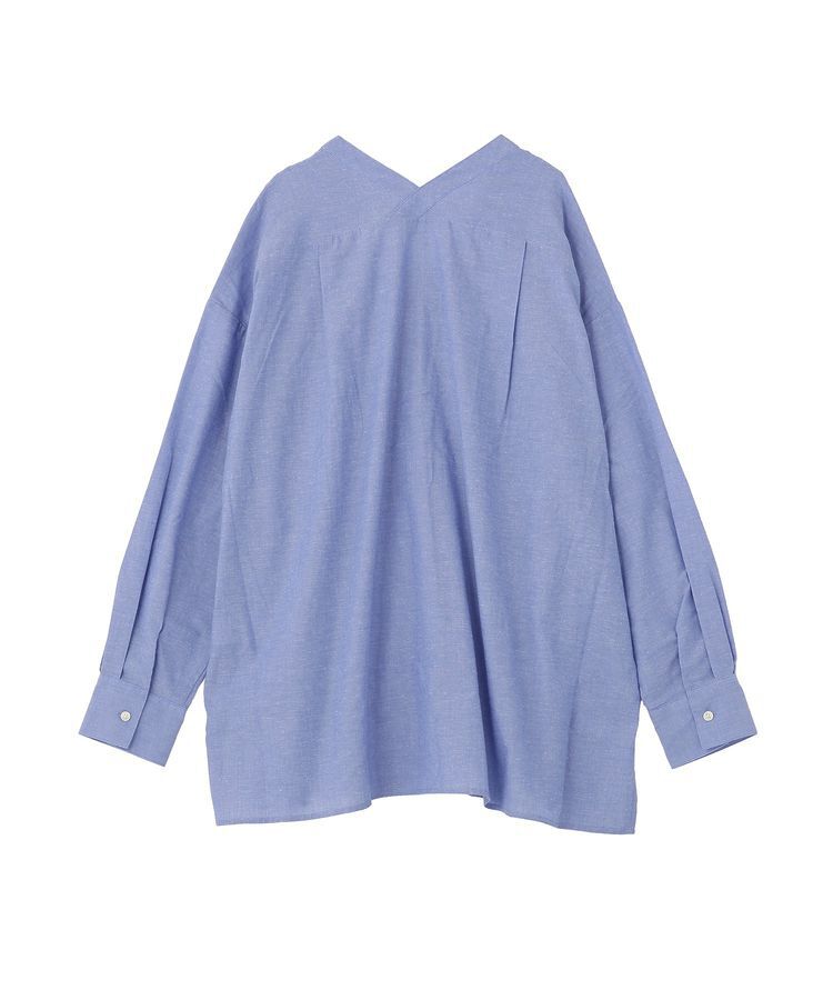 Green Parks「綿麻混Vネックオーバーサイズシャツ」|シャツ・ブラウス|