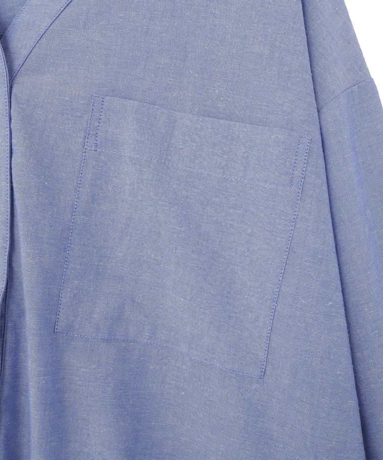 Green Parks「綿麻混Vネックオーバーサイズシャツ」|シャツ・ブラウス|