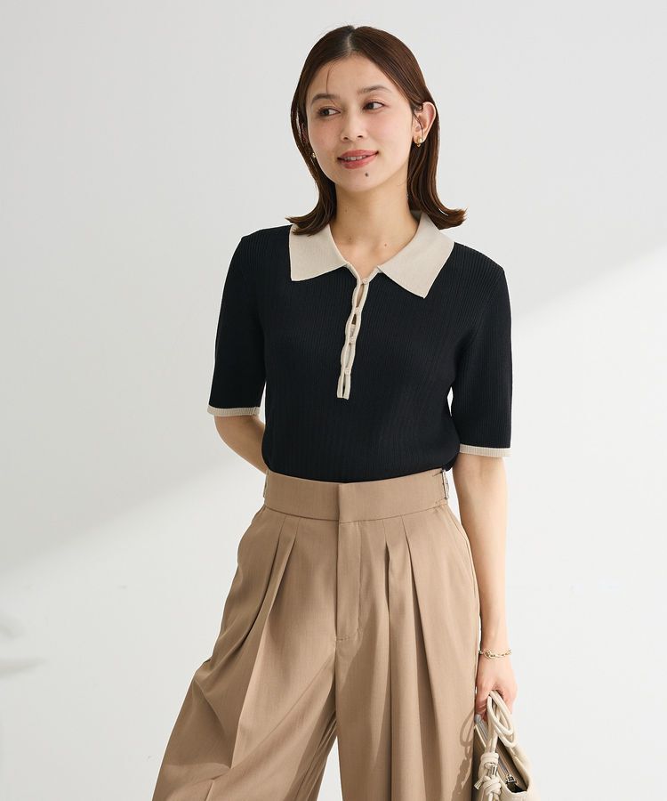 Green Parks「配色ニットポロ」|ニット・セーター|