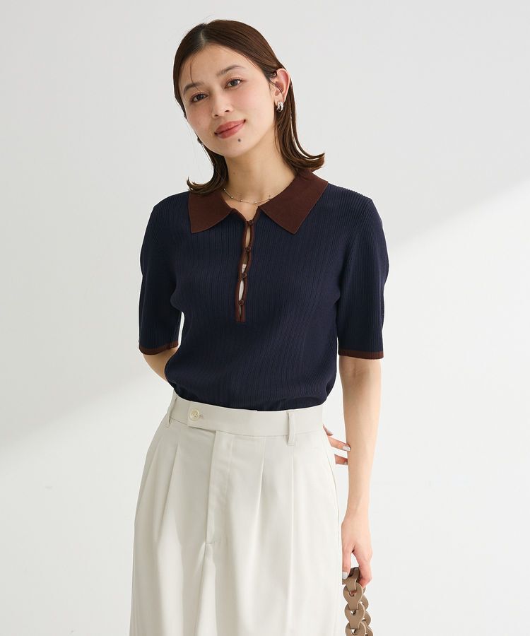 Green Parks「配色ニットポロ」|ニット・セーター|