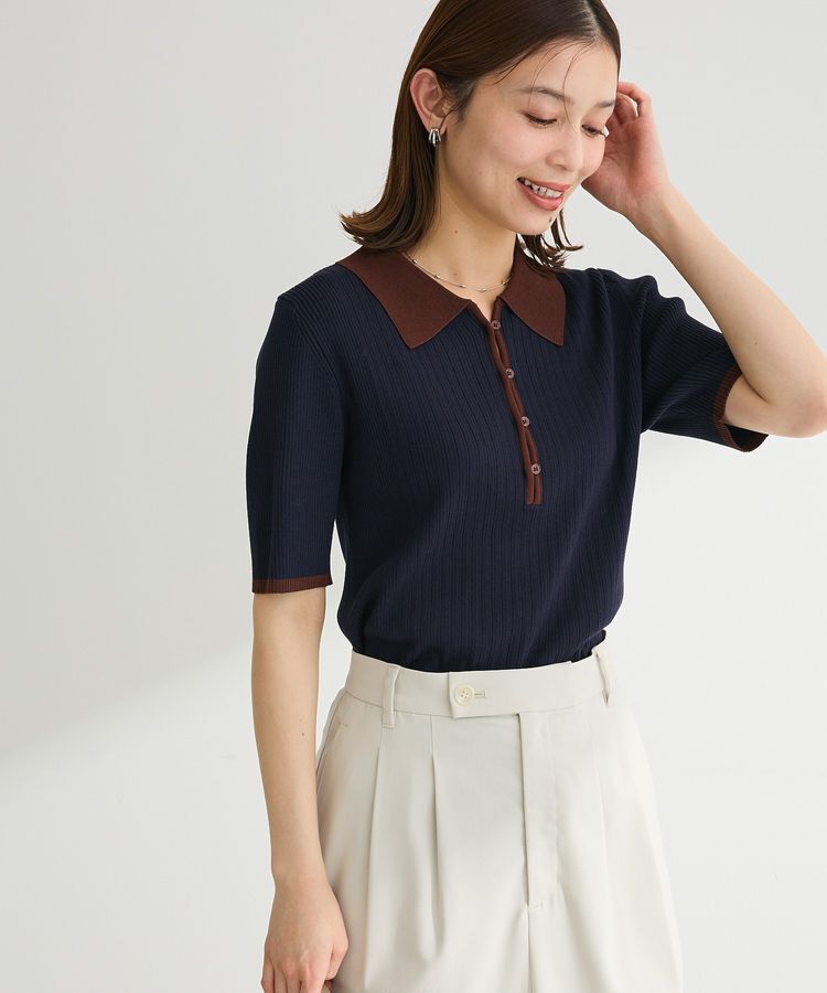 Green Parks「配色ニットポロ」|ニット・セーター|