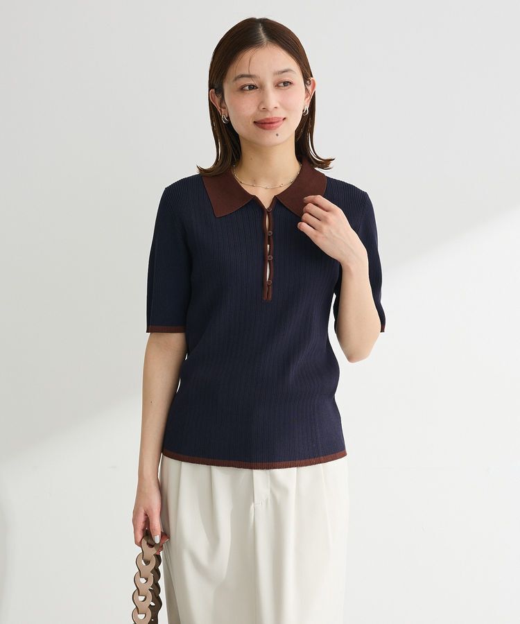 Green Parks「配色ニットポロ」|ニット・セーター|