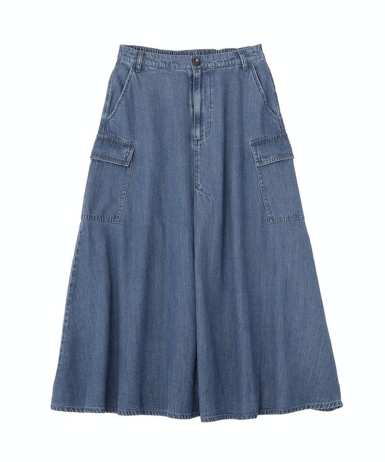 Green Parks「ライトデニムカーゴフレアスカート」|スカート|