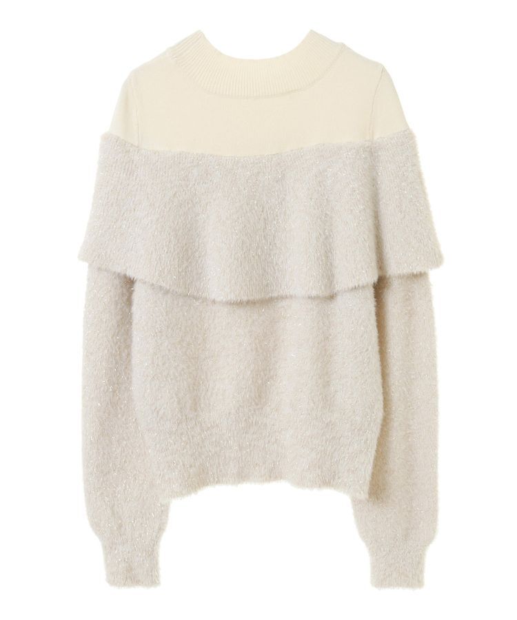 YECCA VECCA「ラメ混レイヤードデザインシャギーニット」|ニット・セーター|