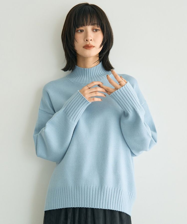 YECCA VECCA「ワイドリブニット」|ニット・セーター|Light Blue