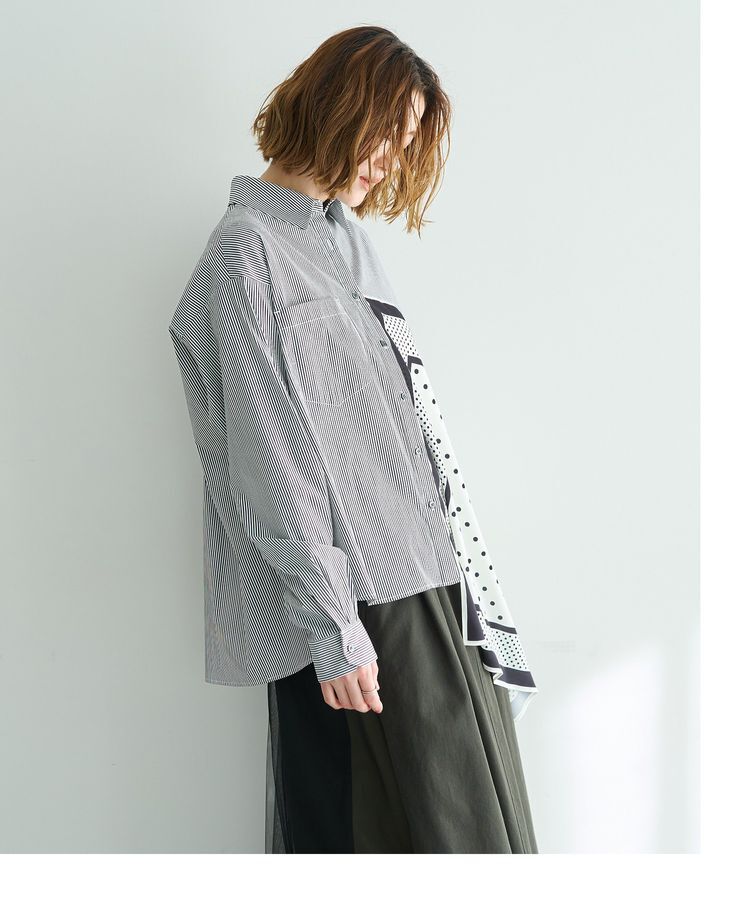 Editt by YECCA VECCA「スカーフデザインアシメシャツ」|シャツ・ブラウス|