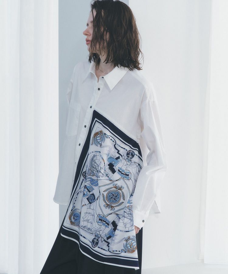 Editt by YECCA VECCA「スカーフデザインアシメシャツ」|シャツ・ブラウス|