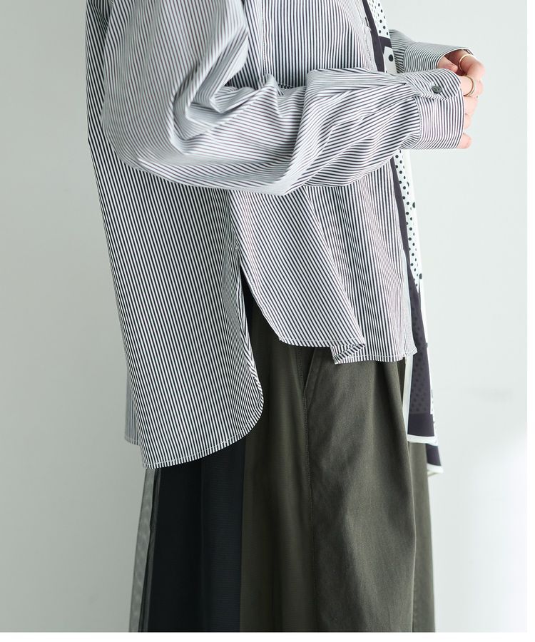 Editt by YECCA VECCA「スカーフデザインアシメシャツ」|シャツ・ブラウス|