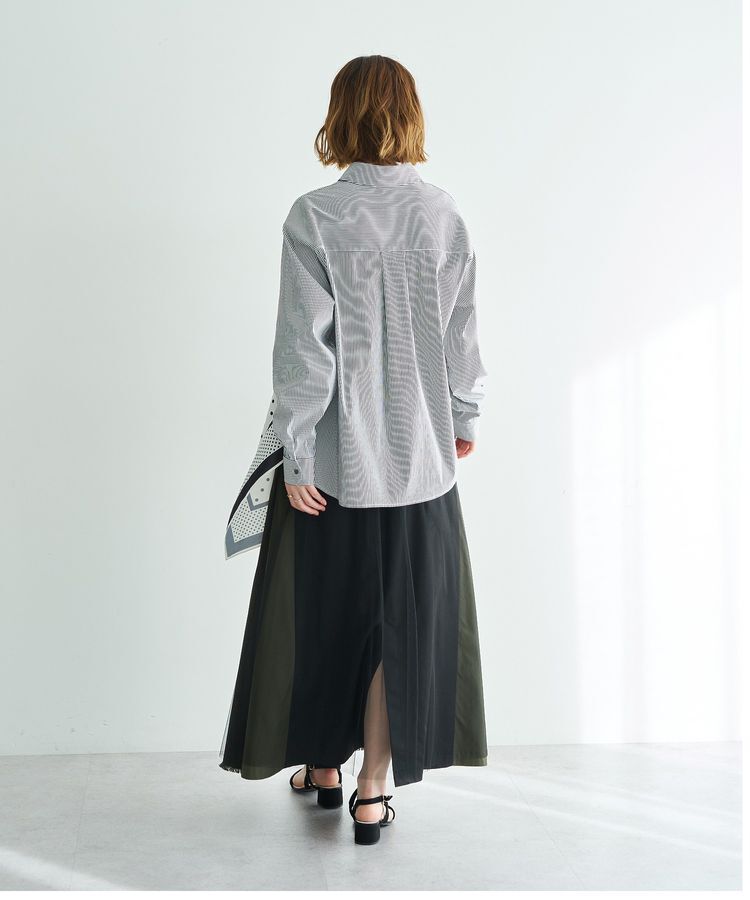 Editt by YECCA VECCA「スカーフデザインアシメシャツ」|シャツ・ブラウス|